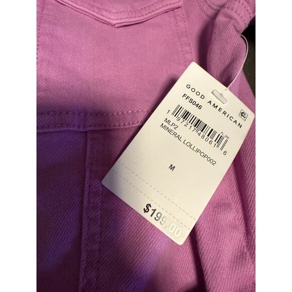 Good American Fit For Success Denim Jumpsuit Medium Mineral Lollipop Purple Pink - Picture 3 of 4